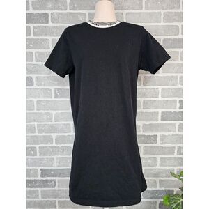 Vans Black T-Shirt‎ Dress Women's Small Casual Cotton Logo Neck Band Streetwear